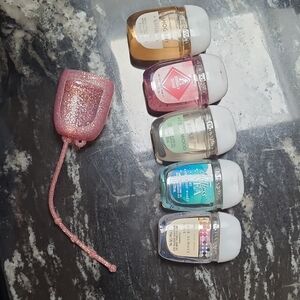 Bath & Body Works Hand Sanitizer Set with Pink Glitter Holder